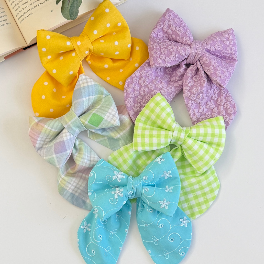 Blush and bloom handmade dog bows